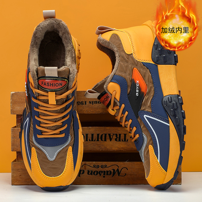 棉鞋男款冬季皮毛一体雪地靴男