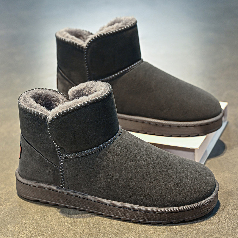 东北棉鞋青少年一脚蹬防水防寒面