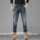 美式 2026年男款 新款 牛仔裤 重工潮牌斜口袋小直筒春秋 复古水洗修身