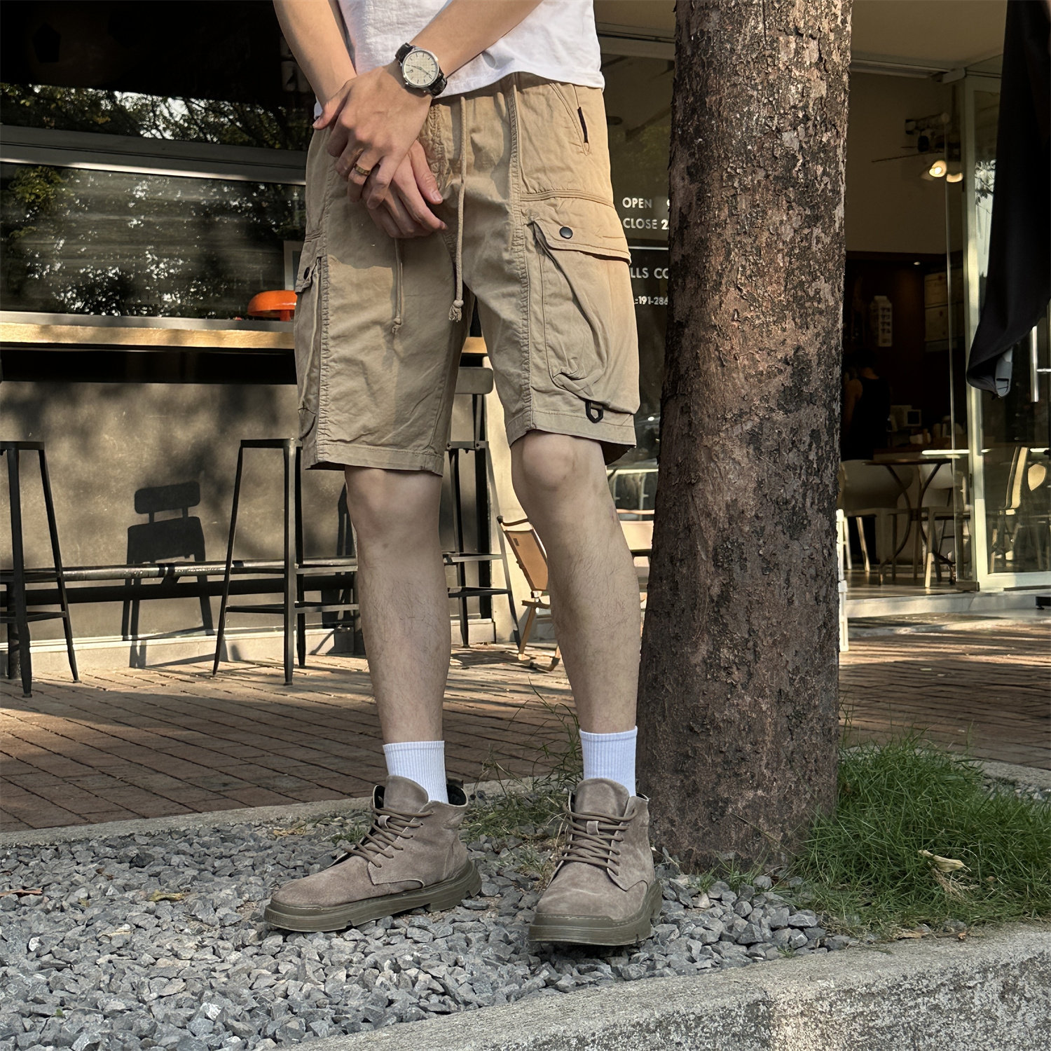 机能百搭时尚2026年男款夏季薄款美式复古工装裤休闲裤短裤五分5