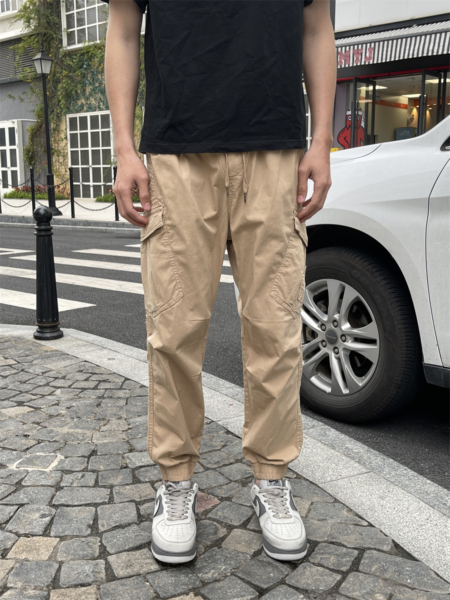秋冬工装裤男款时尚修身束脚户外卡其长裤子休闲运动裤潮牌2025年