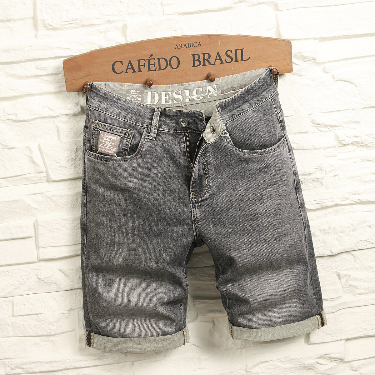 2026年男款夏季牛仔美式复古工装短裤休闲中裤弹力五分裤潮牌百搭