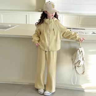 NEXT JANOS女童春秋套装卫衣开衫26新款洋气时髦长裤运动服两件套