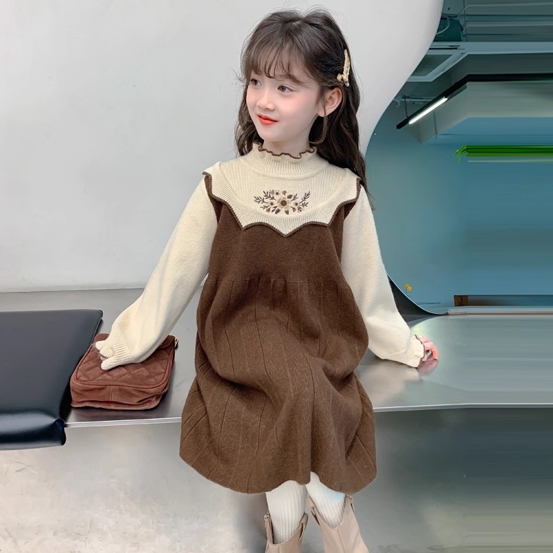 女大童冬季针织连衣裙