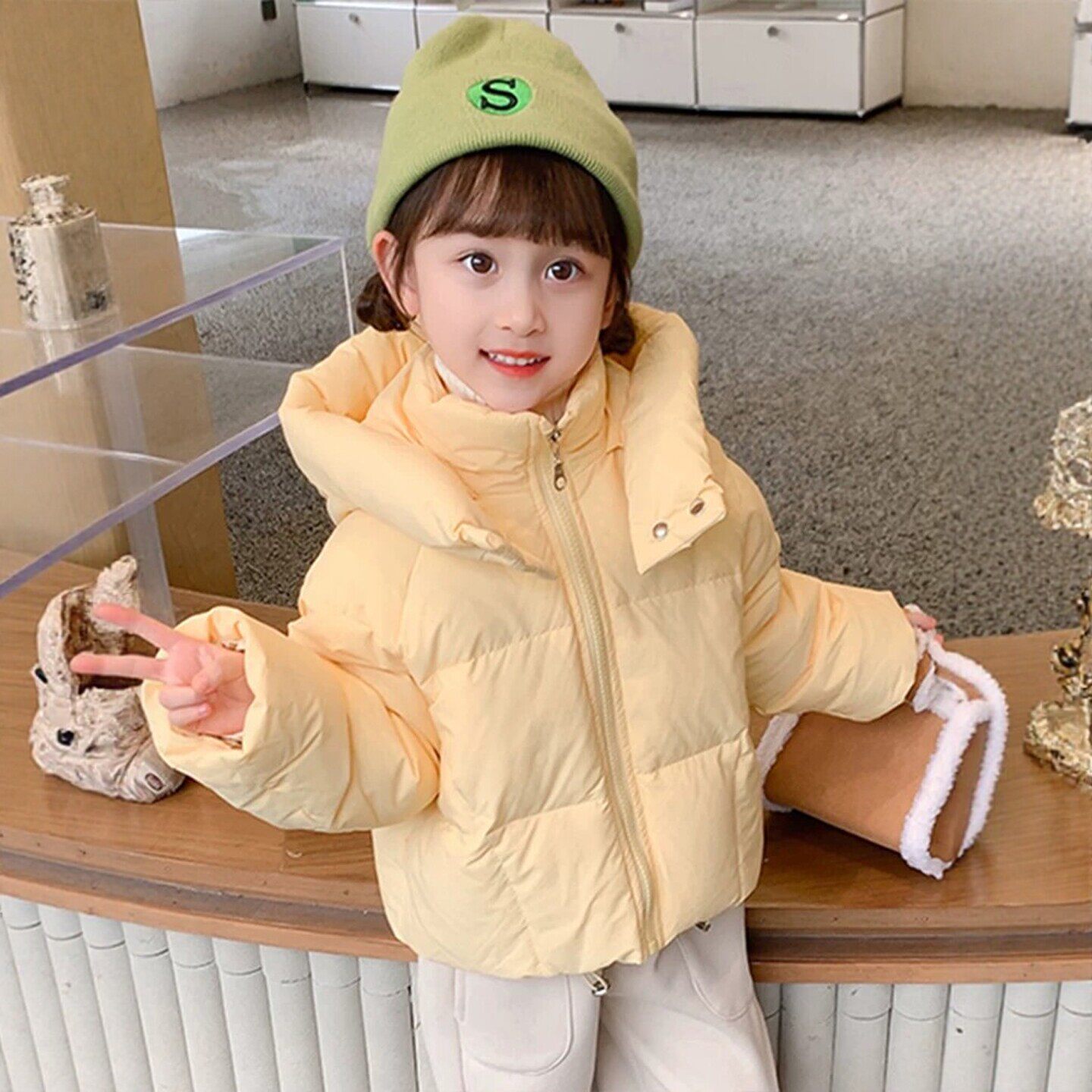 VYEO女童冬季羽绒服2026新款女孩洋气轻便加厚中长款儿童冬装外套