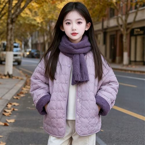 VYEO女童秋冬加厚两面穿棉服