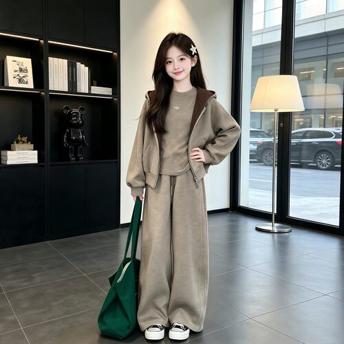 VYEO女童春秋卫衣阔腿裤两件套