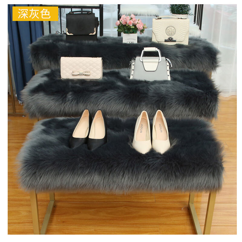 洛楚（Luxchic）长毛绒橱窗展台地毯50x120深灰色服装店流水台垫