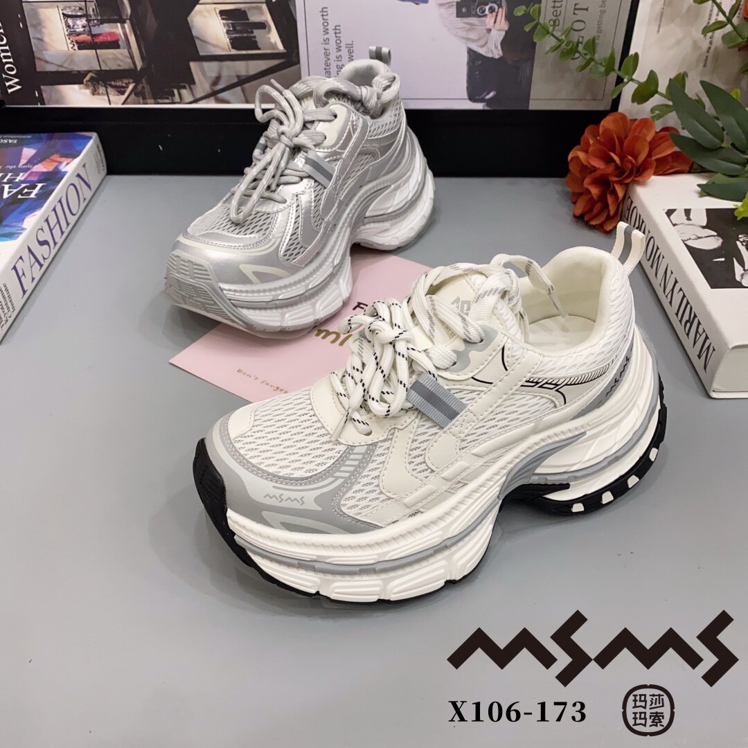 106-173玛莎玛索2026夏季新款厚底增高老爹鞋女款运动鞋单鞋网面