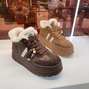 翻毛皮高帮系带防滑休闲鞋 176 加厚大棉鞋 新款 23玛莎玛索2025冬季