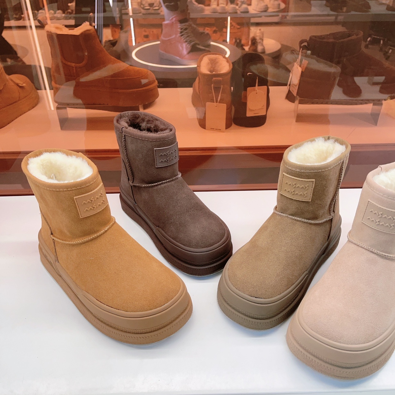 5315-5玛莎玛索雪地靴冬季新款翻毛皮厚底短靴子简约百搭款大棉鞋