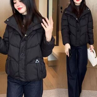 2025新款加厚保暖棉衣外套女士冬装新款气质立领面包服百搭洋气