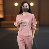 2025年春秋季 洋气减龄休闲运动两件套女宽松显瘦卫衣套装 新款 时尚