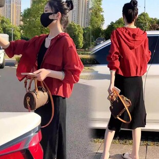 高级感连帽防晒衣女薄纱2026新款夏季宽松小个子透气防晒衫短外套