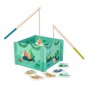 法国moulinroty茉兰若缇儿童钓鱼玩具磁性宝宝动手益智玩具儿童节