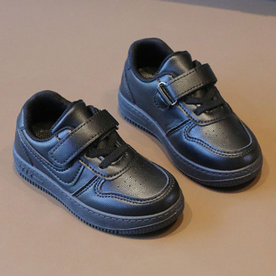 儿童鞋子女男款2025新款纯黑色男童板鞋女童幼童宝宝小童三四五岁