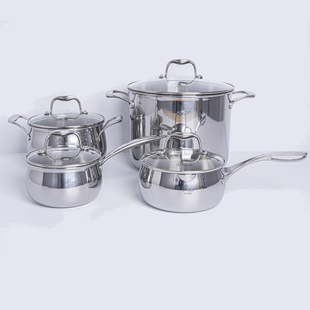 维乐仕316不锈钢奶锅汤锅加厚蒸锅大容量煮粥煮面煲汤16-28cm包邮