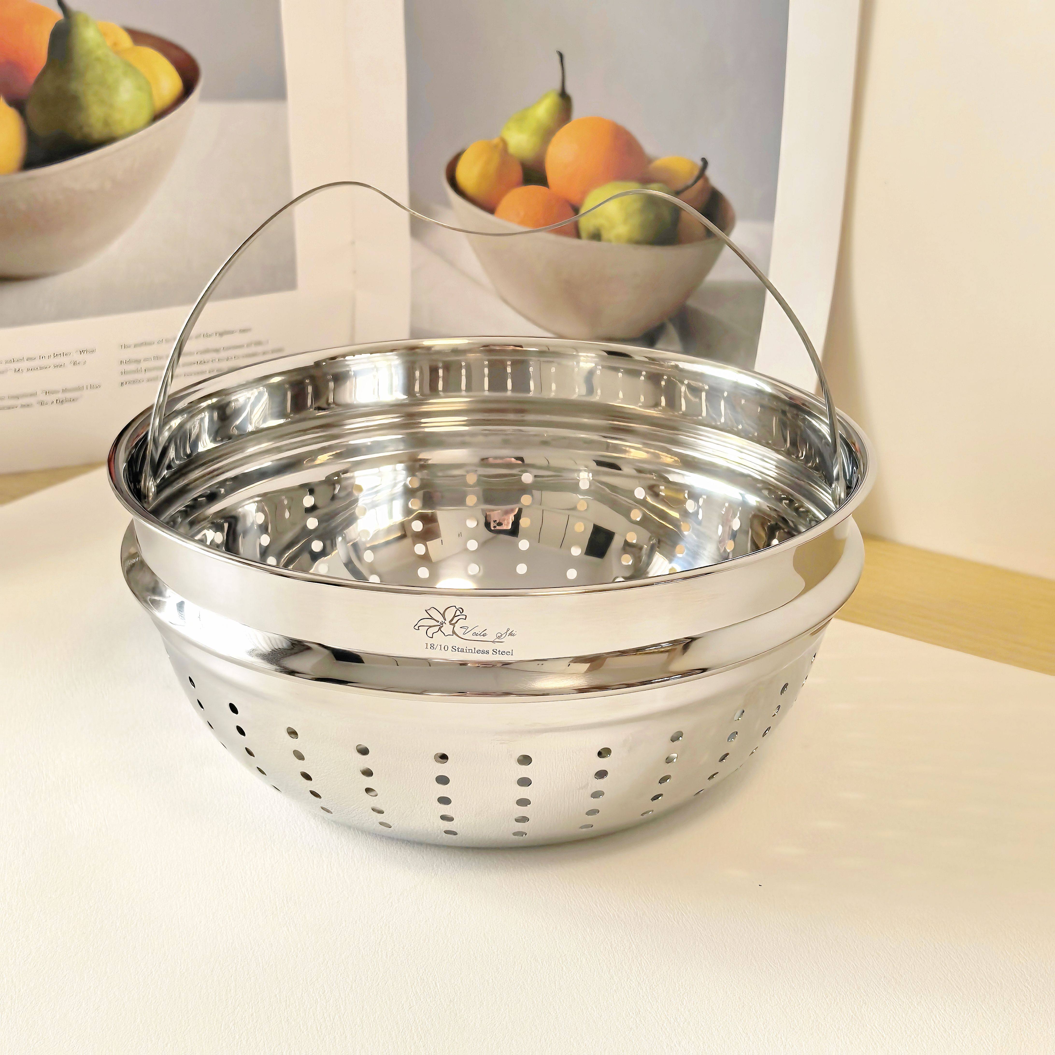 维乐仕18/10不锈钢20cm沥水篮厨房圆形洗菜沥水篮水果篮收纳筐,餐饮具,洗菜盆/沥水篮/漏水筛,淘宝优惠券,粉丝福利购,淘宝优惠卷