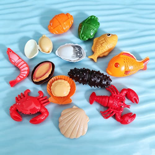 儿童切切乐海洋生物模型塑料玩具过家家仿真厨房做饭宝宝益智教具