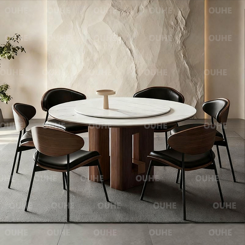 2025新款岩板餐桌圆桌家用吃饭