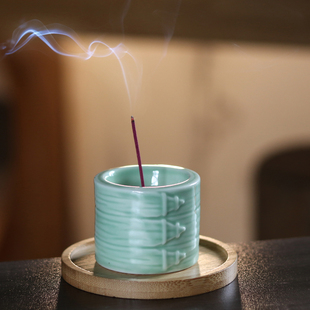 蒸蒸日上茶室桌面家用线香香插小众线香底座香薰摆件高级感小香炉