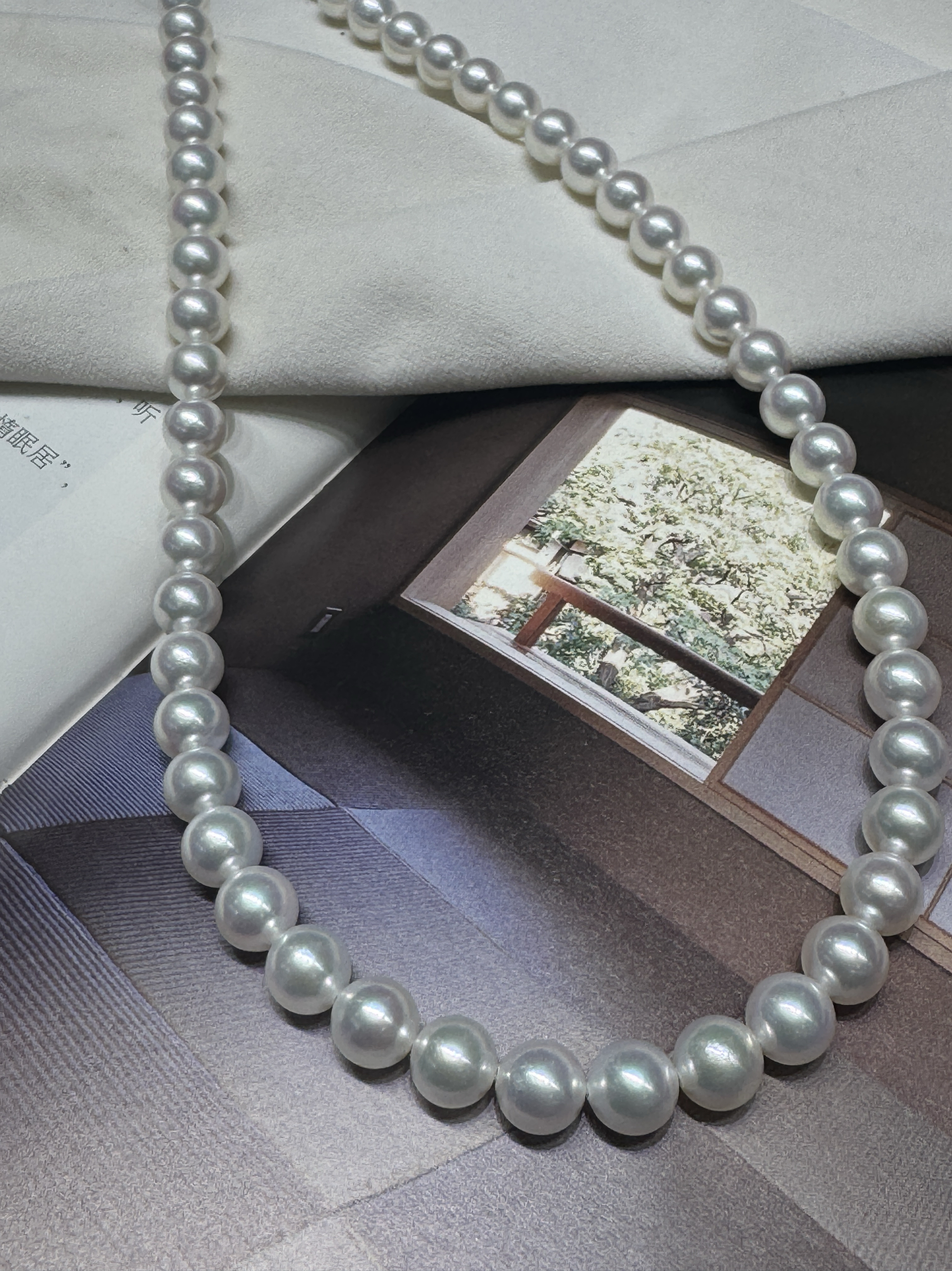 无极 天然海水akoya 珍珠8.5～9mm正圆强光项链