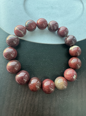 隐藏福利 铁胆石12mm圆珠手链