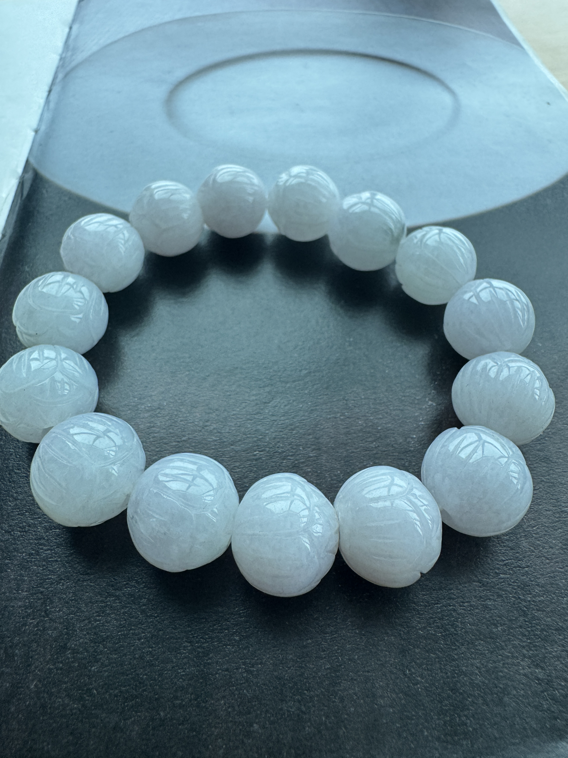 莲花 天然翡翠紫罗兰莲花珠手串