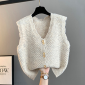 马甲女士外套2026新款 春秋宽松外穿时尚 针织背心秋冬毛衣坎肩叠穿
