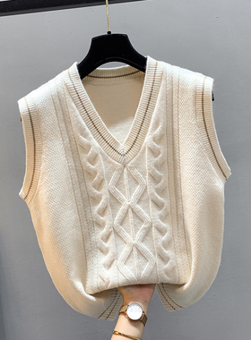 马甲针织背心外套春秋外穿2025新款女款毛衣冬季V领宽松坎肩叠穿