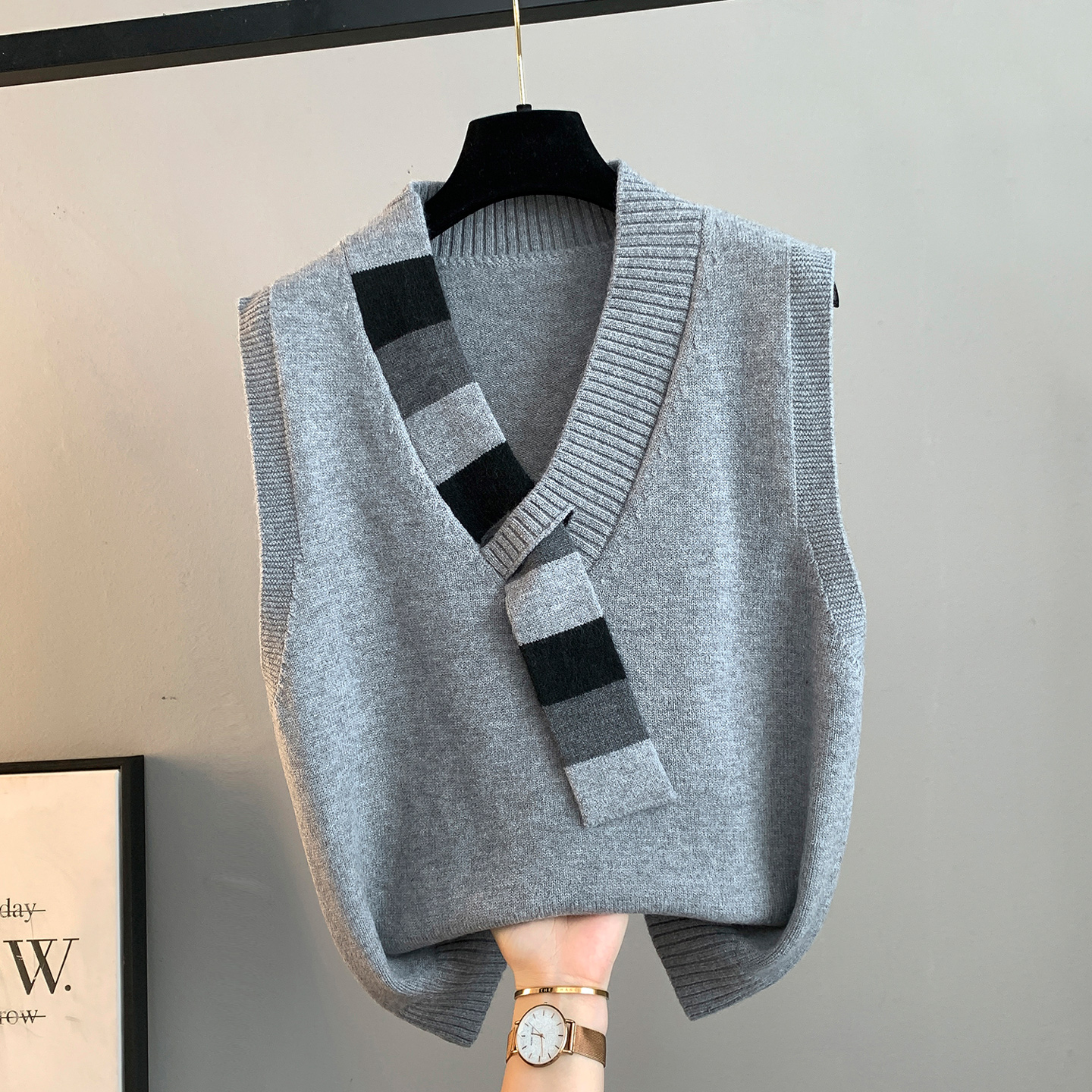 针织马甲女款秋冬毛衣坎肩背心