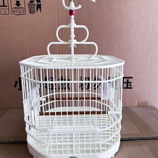新款塑钢鸟笼八角鸟笼玉鸟笼材质ABS洗澡圆笼绣眼鸟笼配件