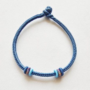 3mm大孔珠子用穿珠绳四面佛八线手绳脚绳手工编手链14k金扣脚链