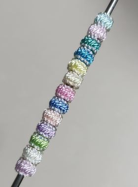 3mm结绳用幻彩边平结线圈璎珞圈手工diy饰品手链固定圈金线银线圈