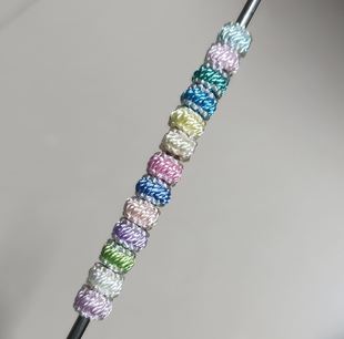 2到2.5mm结绳用平结线圈璎珞圈手工diy饰品手链固定圈金线幻彩圈