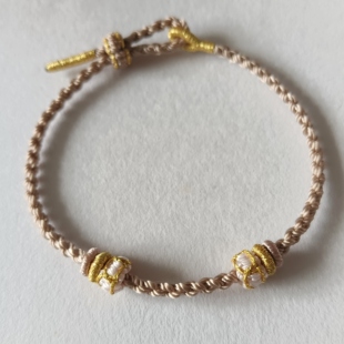 2.6mm可穿珠玲珑结线圈红绳金线手链路路通金珠用抽拉调节手绳