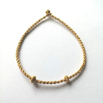 18mm手工编带固定圈18k金线穿珠