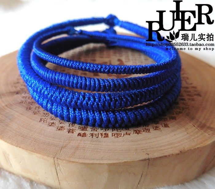 补水藏式九乘金刚结宝蓝色手绳手工个性情侣手链hs98