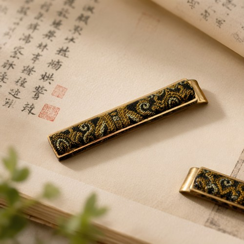 拙工手作宋锦定胜纹桑蚕丝领带夹