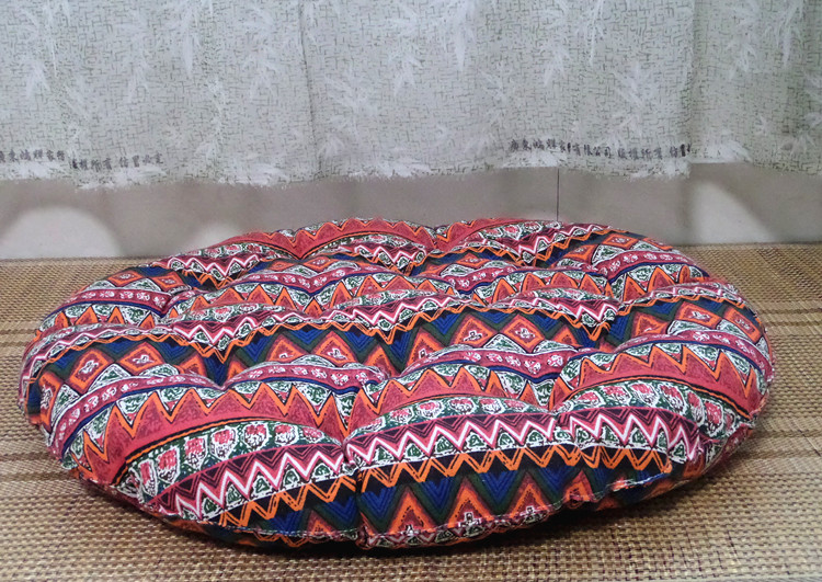 圆形棉麻蒲团瑜伽日式飘窗垫