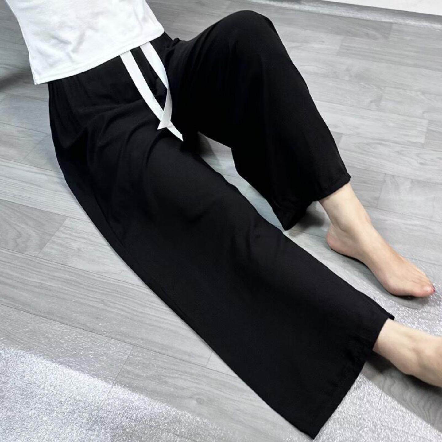 棉绸睡裤女士夏季薄款大码人造