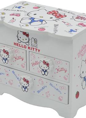 生日礼物hellokitty收纳盒带镜kt猫童趣女孩寝室首饰盒书桌收纳