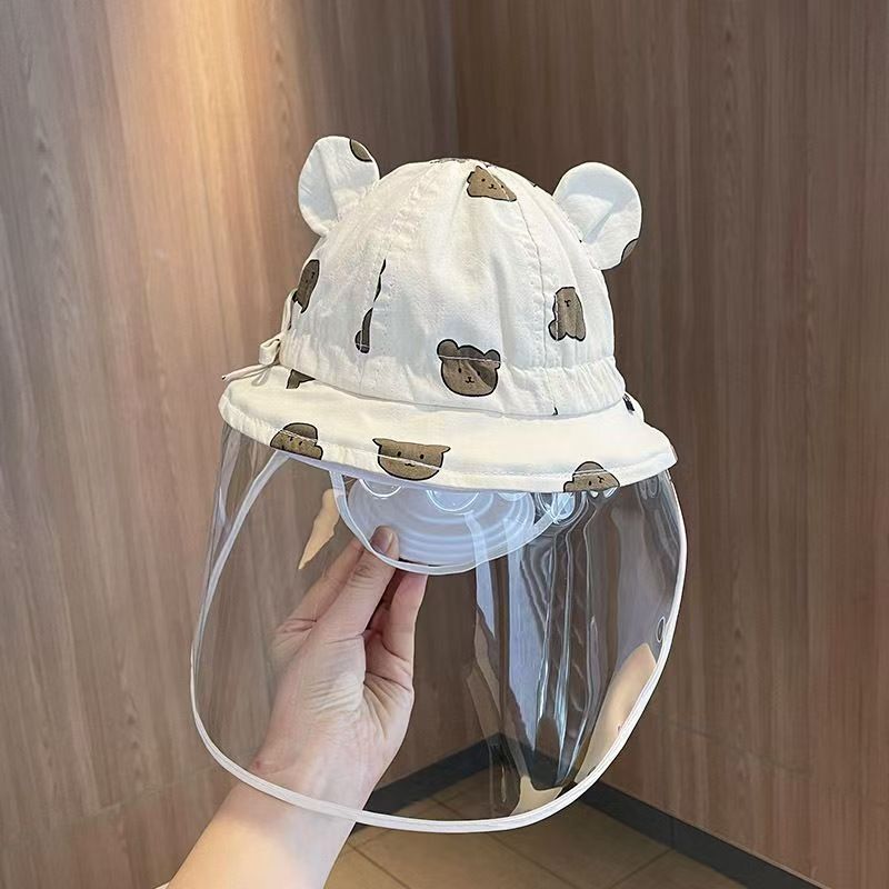 婴儿防飞沫帽子宝宝帽儿童隔离面罩新生儿防护帽婴幼儿渔夫帽