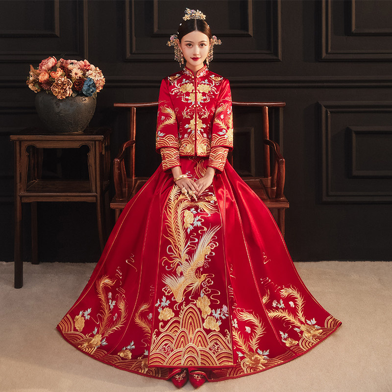 秀禾服2021年新款新娘结婚礼服中式敬酒服婚纱嫁衣龙凤褂显瘦婚服