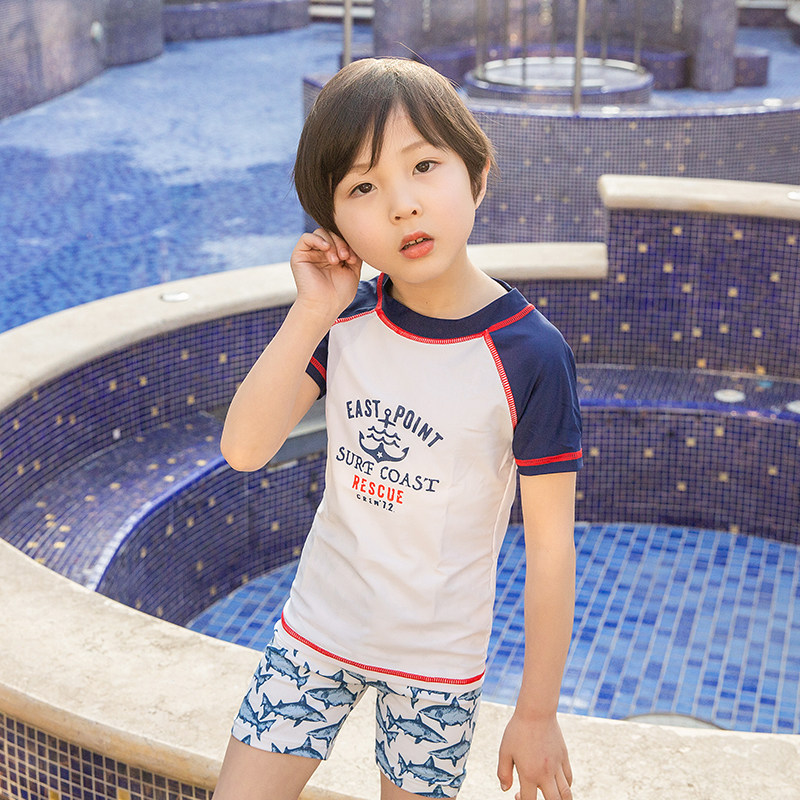 韩国宝宝分体儿童泳衣男童男孩防晒速干小中大童海边沙滩泳装泳裤