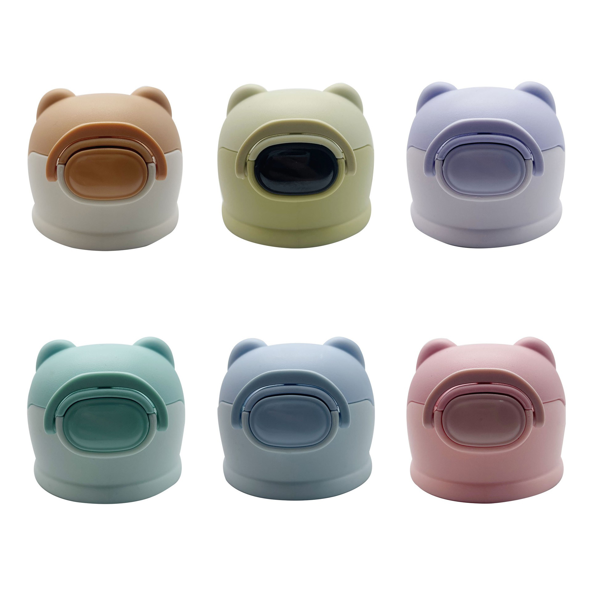 趣味儿童保温杯盖子软萌动物宝宝水壶防漏吸管盖塑料配件硅胶吸嘴