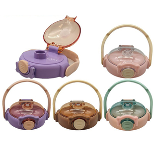 大容量水杯儿童卡通户外水壶耐高温吸管直饮盖小熊塑料杯盖子配件