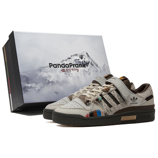 熊猫恶作剧adidas originals FORUM 山赴藏地里格银黑低帮板鞋