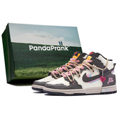 定制迷幻爱意休闲情侣运动高帮板鞋 High球鞋 Dunk 熊猫恶作剧Nike