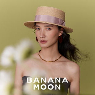 颜值拉满_经典boater拉菲草平顶帽多色基本款草帽出游穿搭